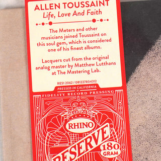 Allen Toussaint: Life, Love And Faith (Rhino Reserve 180g) Vinyl LP