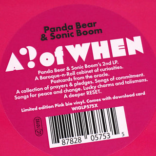 Panda Bear & Sonic Boom: A ? of WHEN (Indie Exclusive Colored Vinyl) Vinyl LP -