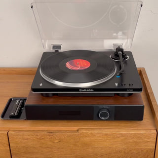 testing the Victrola Soundstage Turntable Soundbase w/ Bluetooth